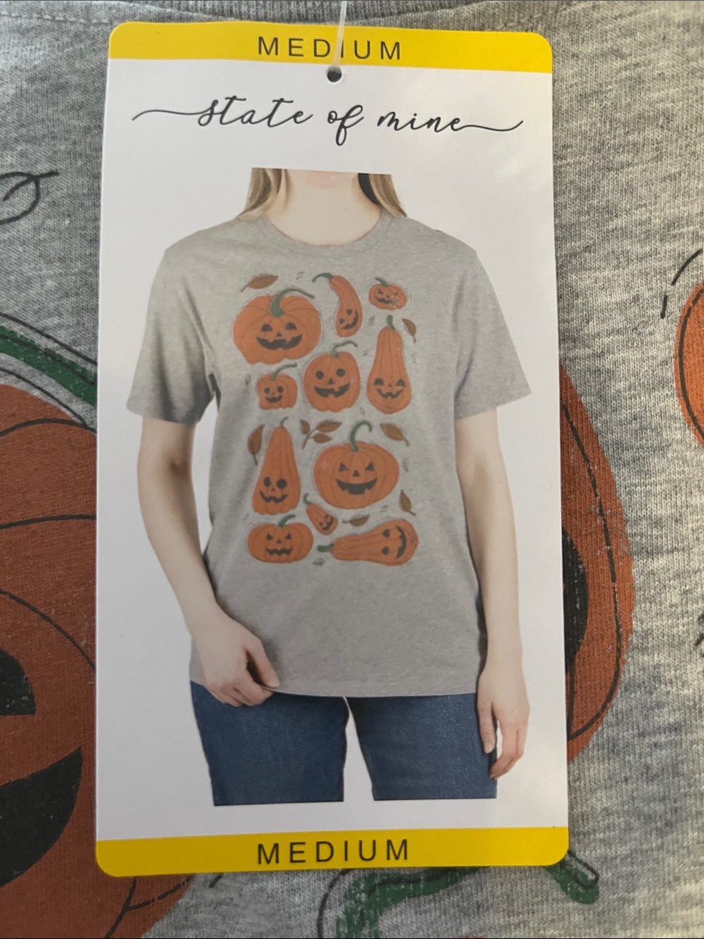 State of Mine Halloween graphic pumpkins shirt NWT - Picture 4 of 5